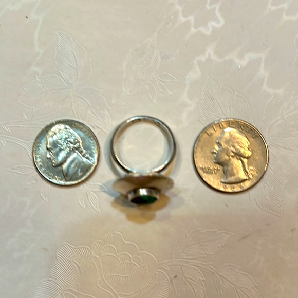 Vintage Real Azurite 925 Sterling Silver Geometric Ring size 7 3/4” STAMPED🔥🔥 - Picture 9 of 13